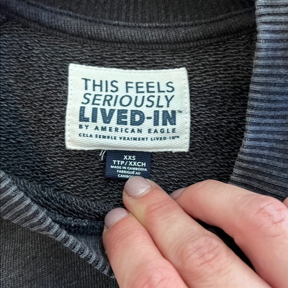 American Eagle Pintuck Ruffle Babydoll Gray Mini Dress Women’s Size XXS - Picture 2 of 8